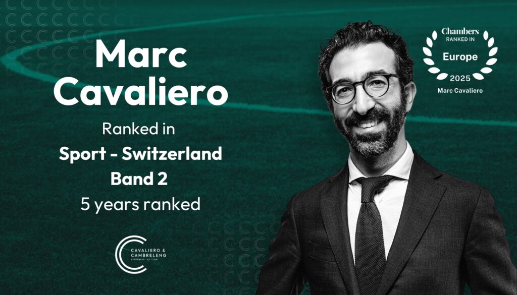 Ranked among the top sports lawyers in the Chambers Europe Guide 2025 